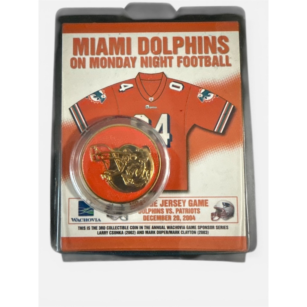Miami Dolphins Wachovia Collectible‎ Coin Unisex OS Gold 2004 MNF Orange Jerseyi